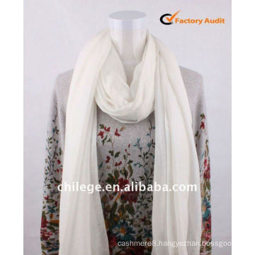 white thin plain 90%modal 10%cashmere scarf wrap